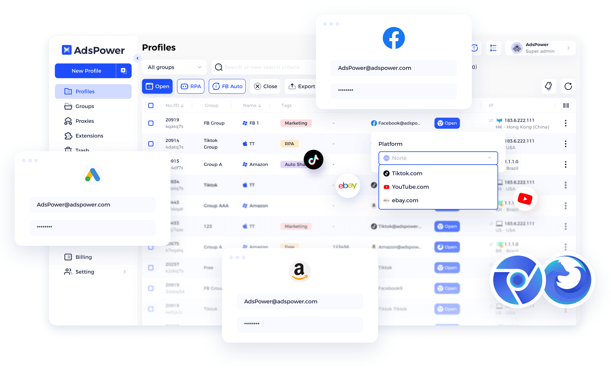 AdsPower antidetect browser for multi-account management